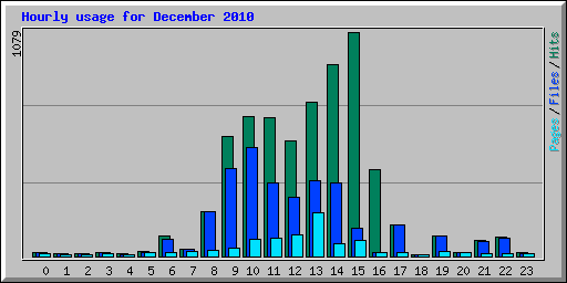 Hourly usage for December 2010